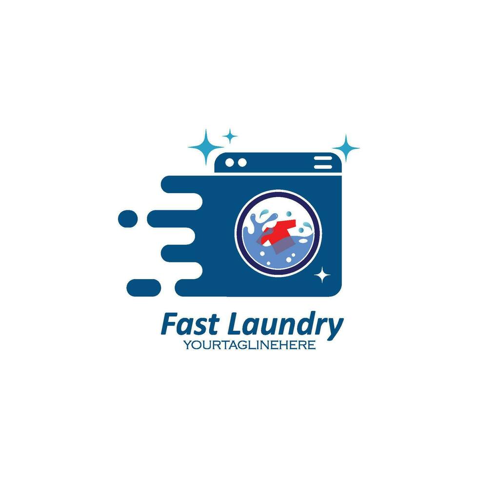 rápido lavandería logo vector icono ilustración diseño