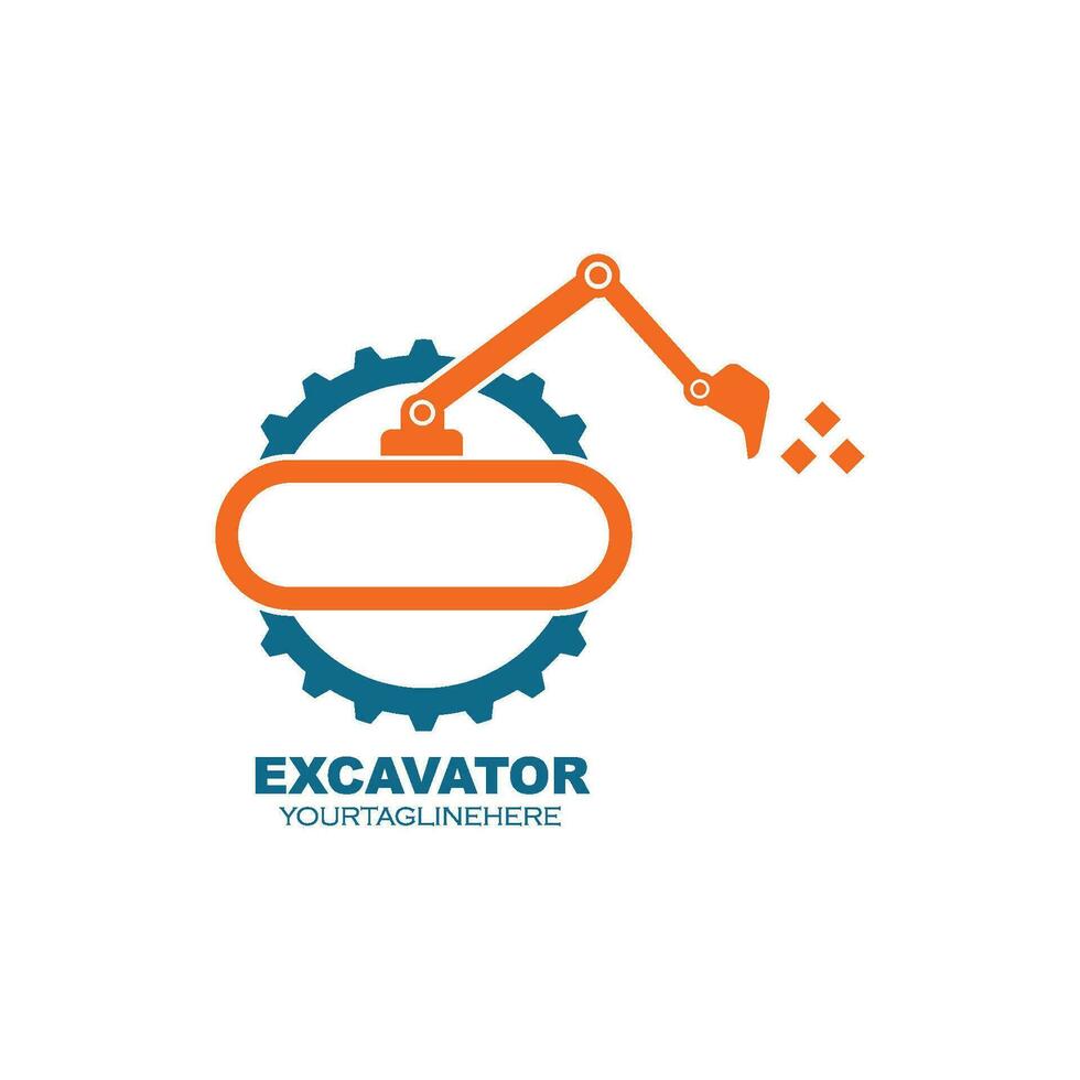 excavator icon logo vector design