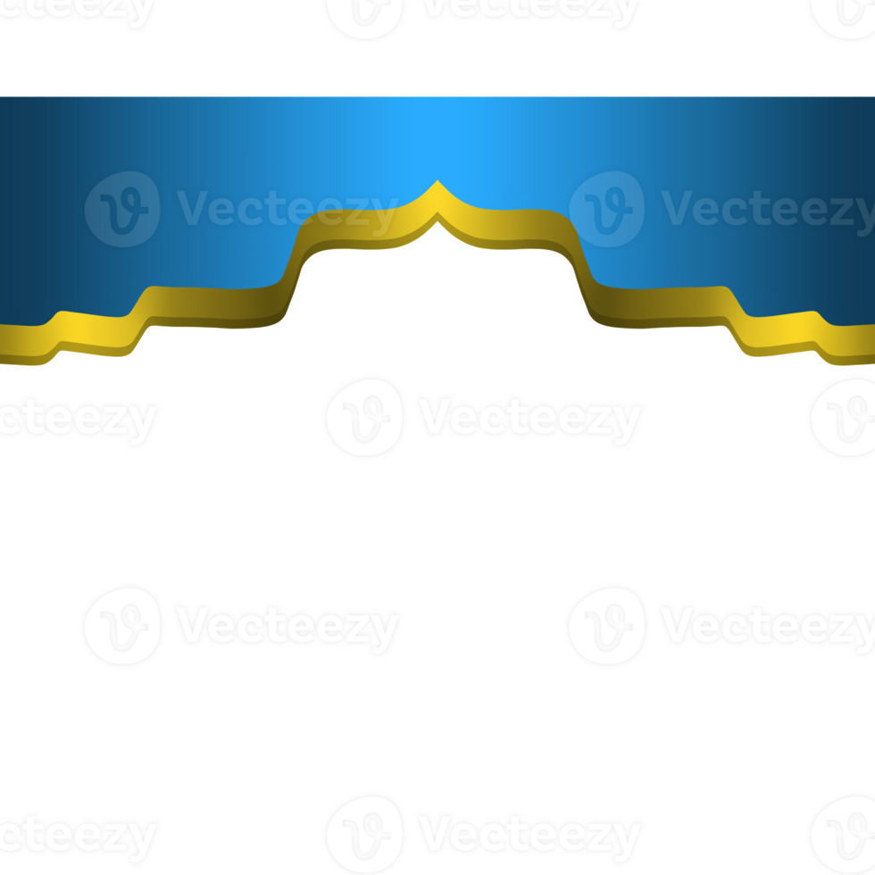 Gold Border Frame Design on blue gradient background. png