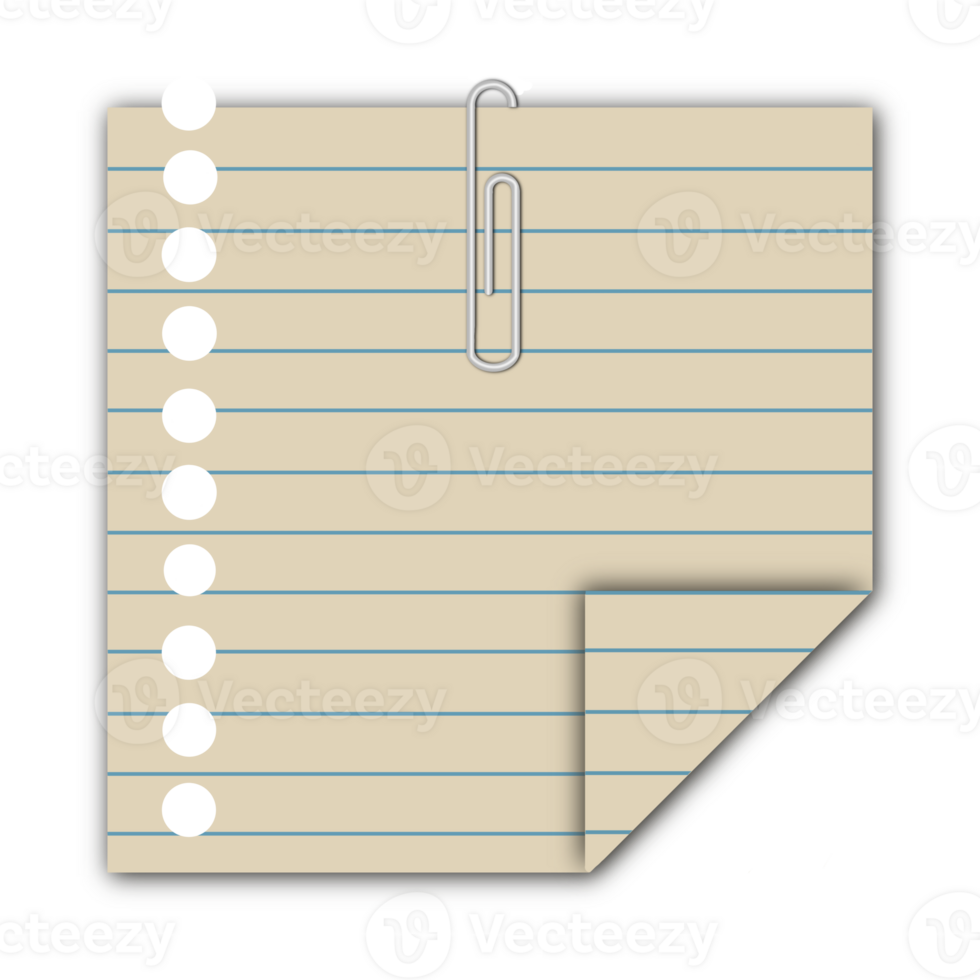 gul notera papper klämma notera papper med transparent bakgrund. notera papper med klämma png