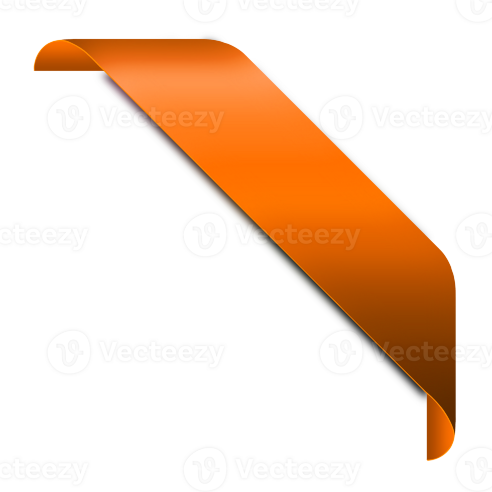 Ecke Orange Band oder Banner mit transparent Hintergrund. png