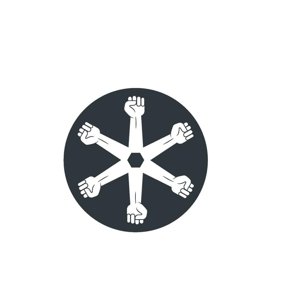Hand up clenched vector icon illustration design