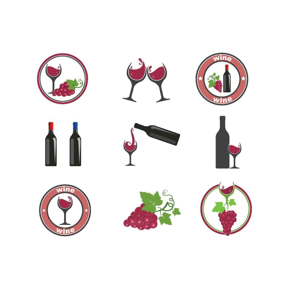 wine logo icon vector illustration design