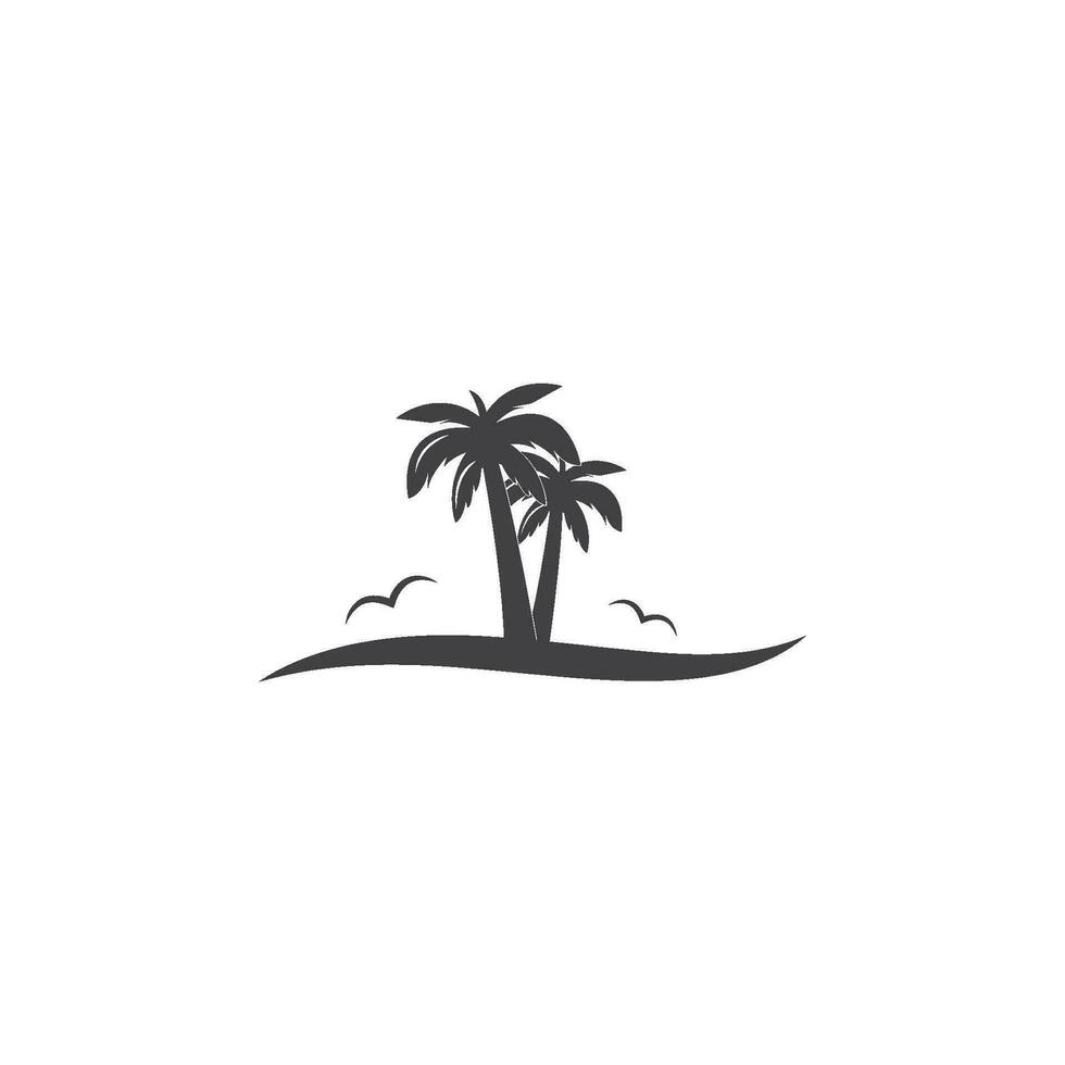 Palm tree icon of summer and travel logo vector illustration