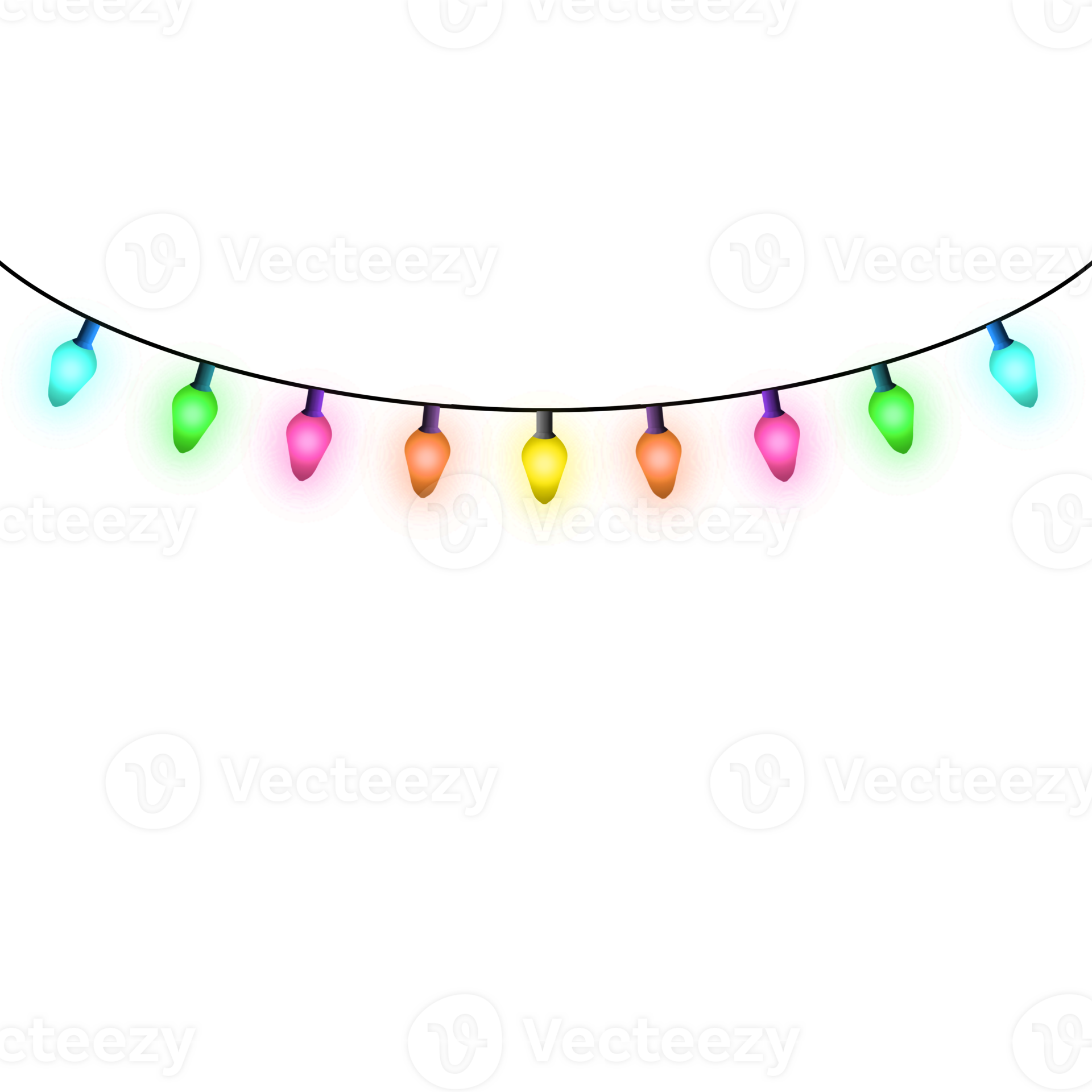 Colorful Christmas Lights In Transparent Background. 30776557 PNG