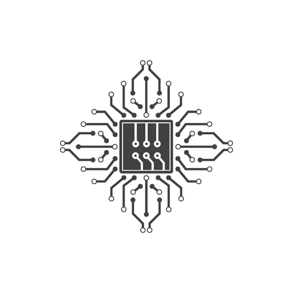 micro chip icon logo illustration vector