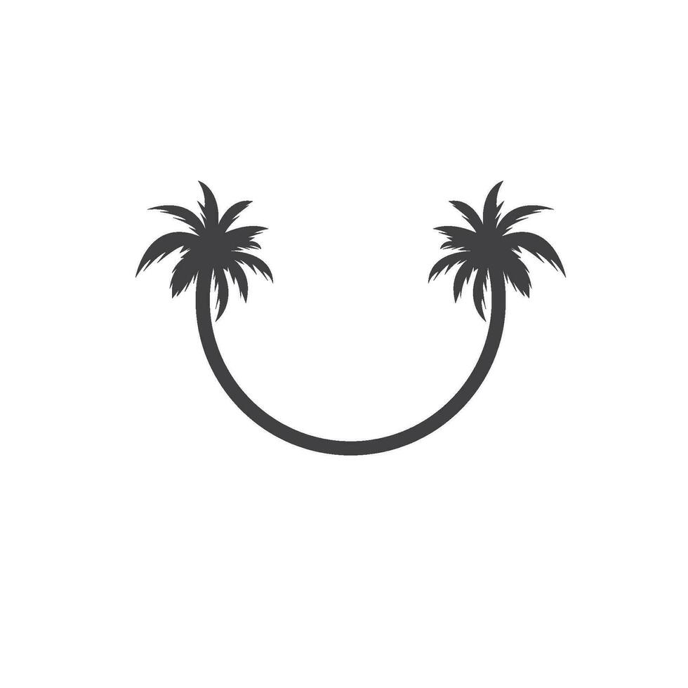 Palm tree icon of summer and travel logo vector illustration