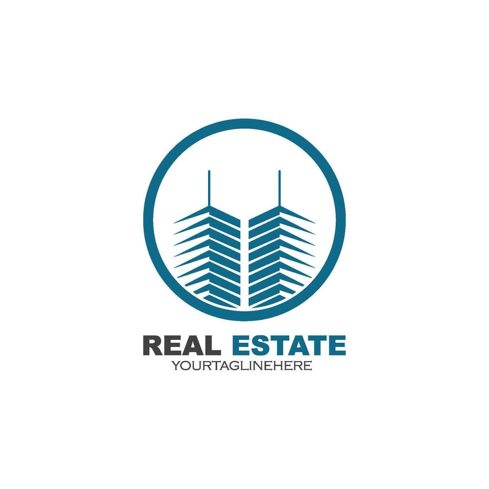 real estate modern city building vector template