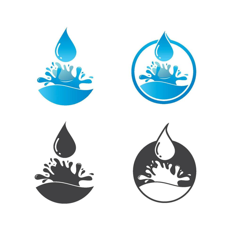 agua chapoteo logo icono ilustración diseño vector