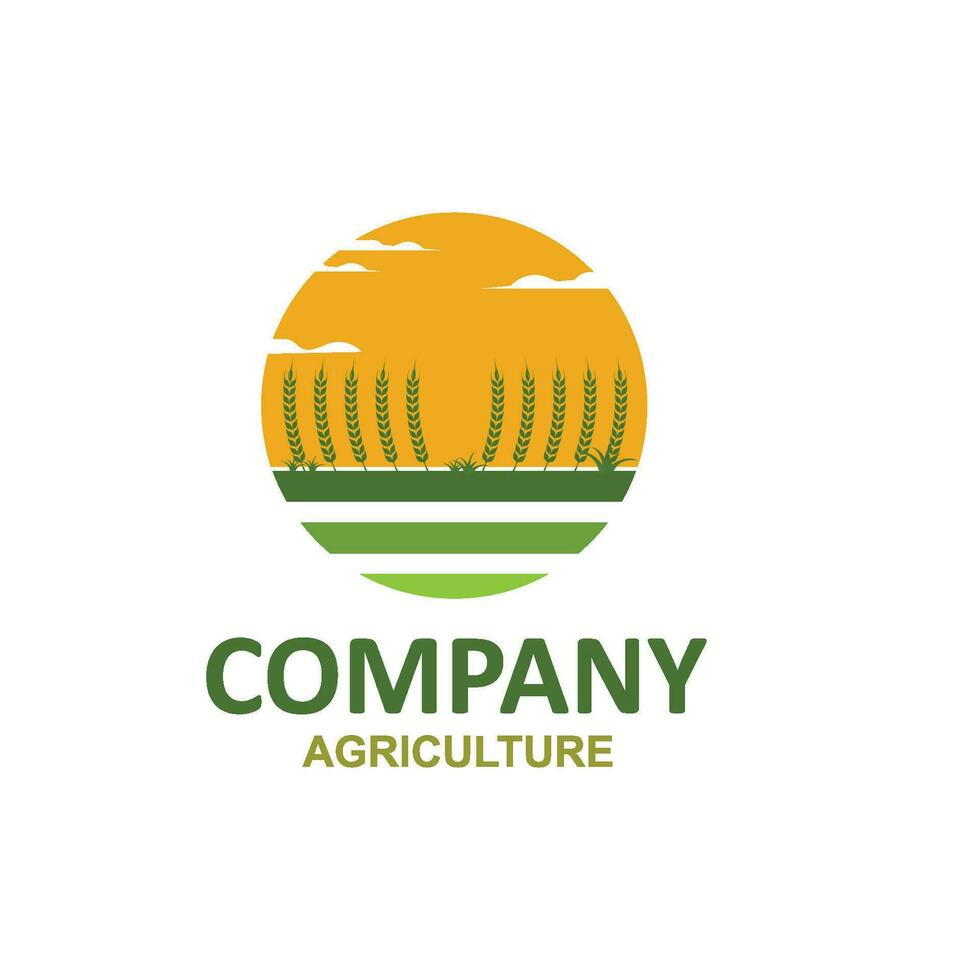 agricultura granja icono logo vector