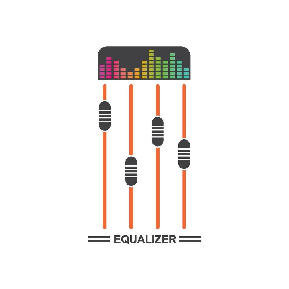 equalizer and sound effect ilustration logo vector icon