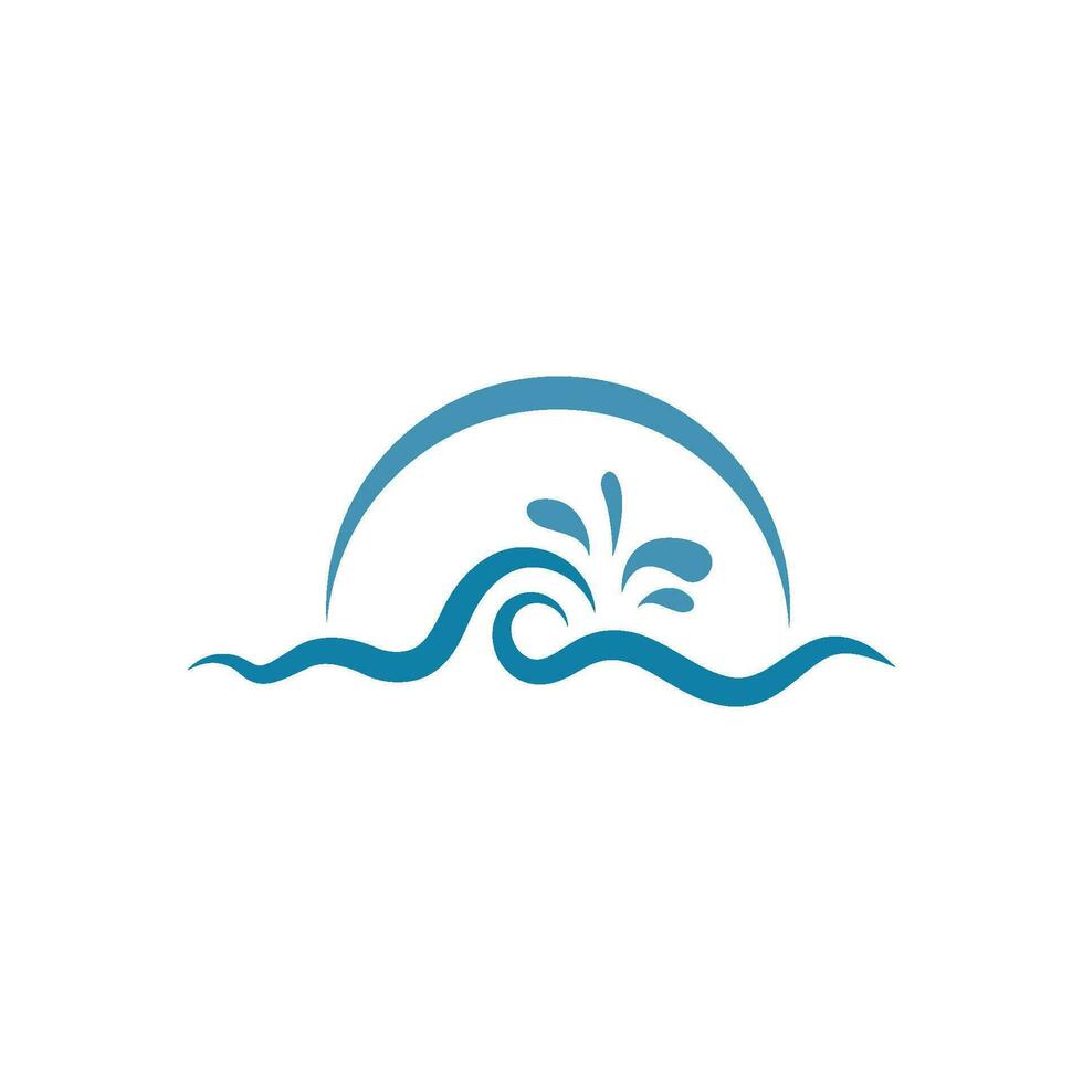 Water Wave symbol and icon Logo Template vector