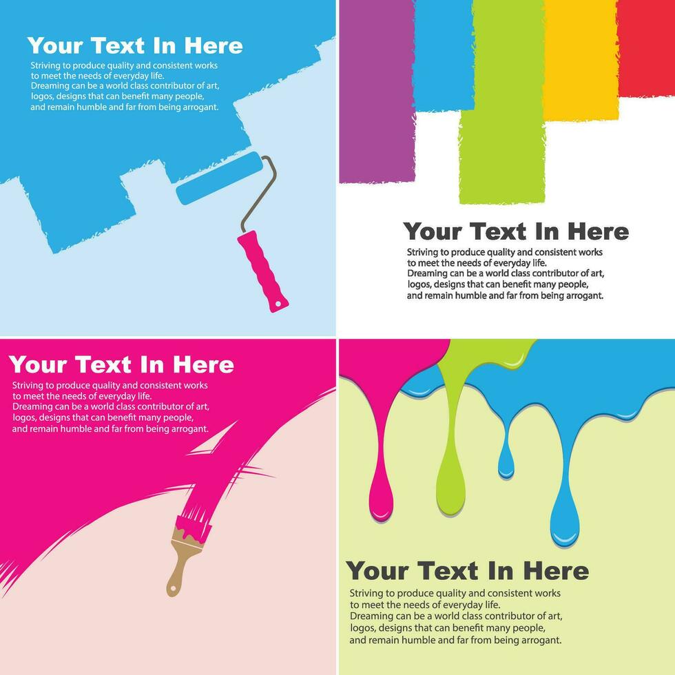 vector roller paint vector for text banner  design
