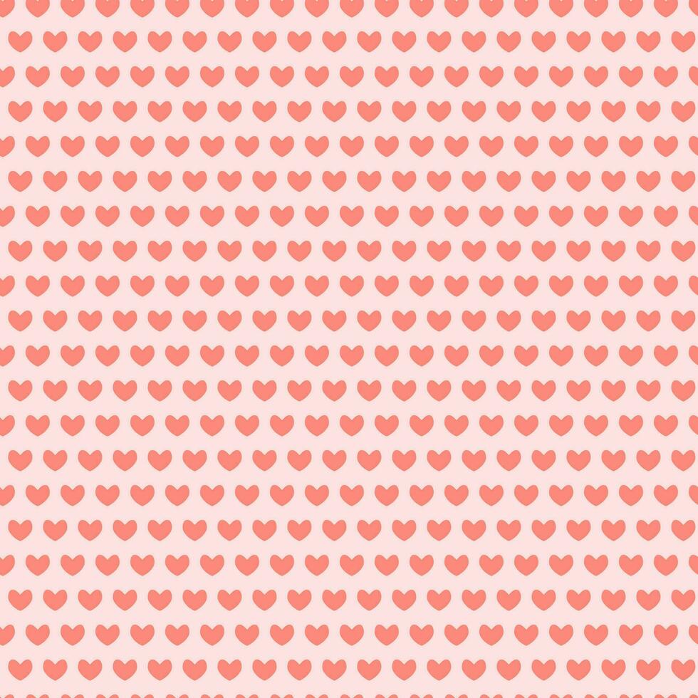 Seamless pattern of geometrically arranged pink hearts vector