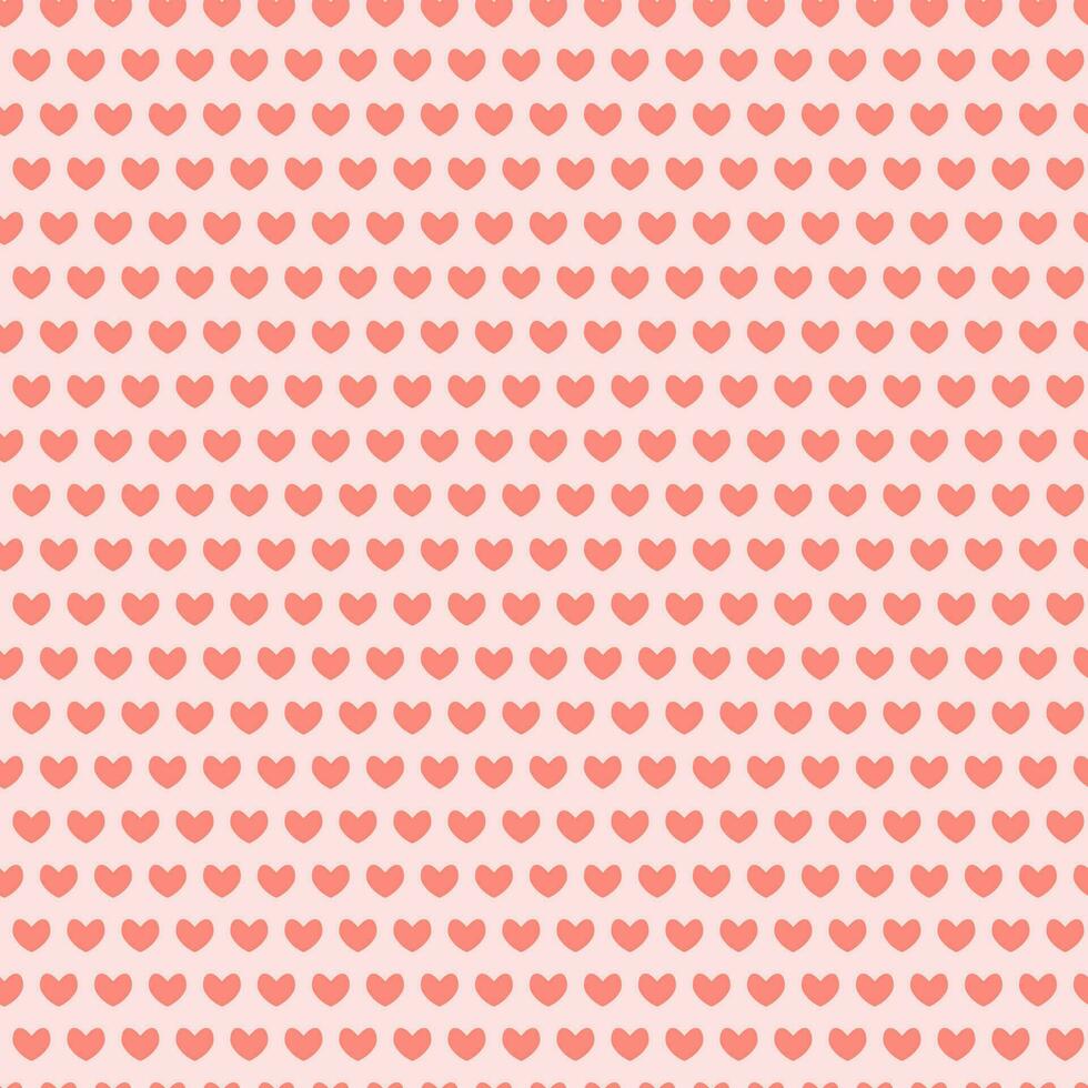 Seamless pattern of geometrically arranged pink hearts vector