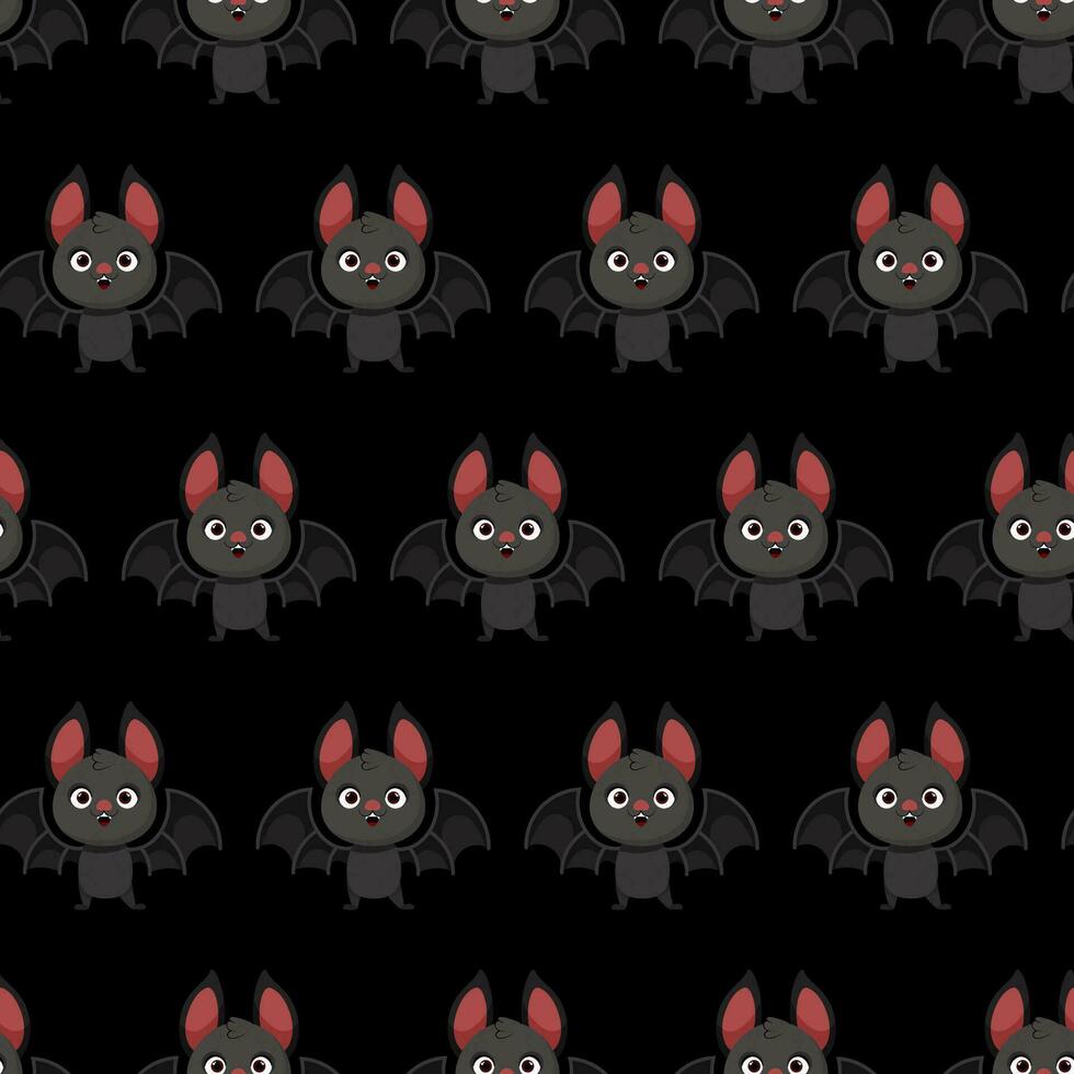 Seamless pattern of cute bat characters vector