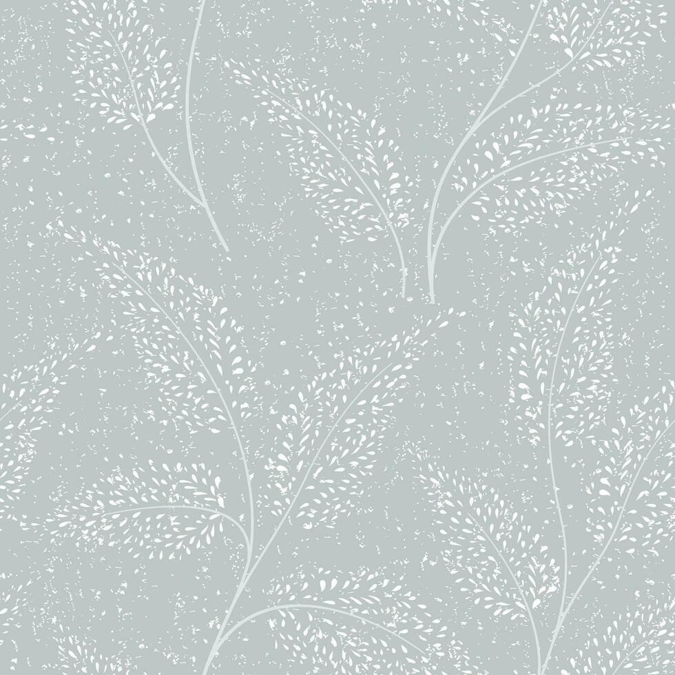 Floral winter seamless pattern. Snow forest texture. Snowy branches with dotted leaves winter holiday christmas background vector