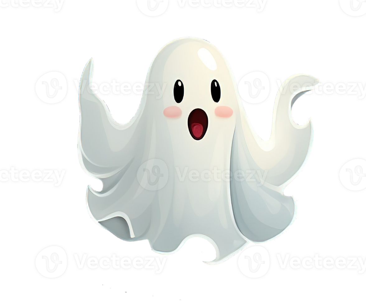 süß fliegend Geist png Element zum feiern Halloween ai Geberativ