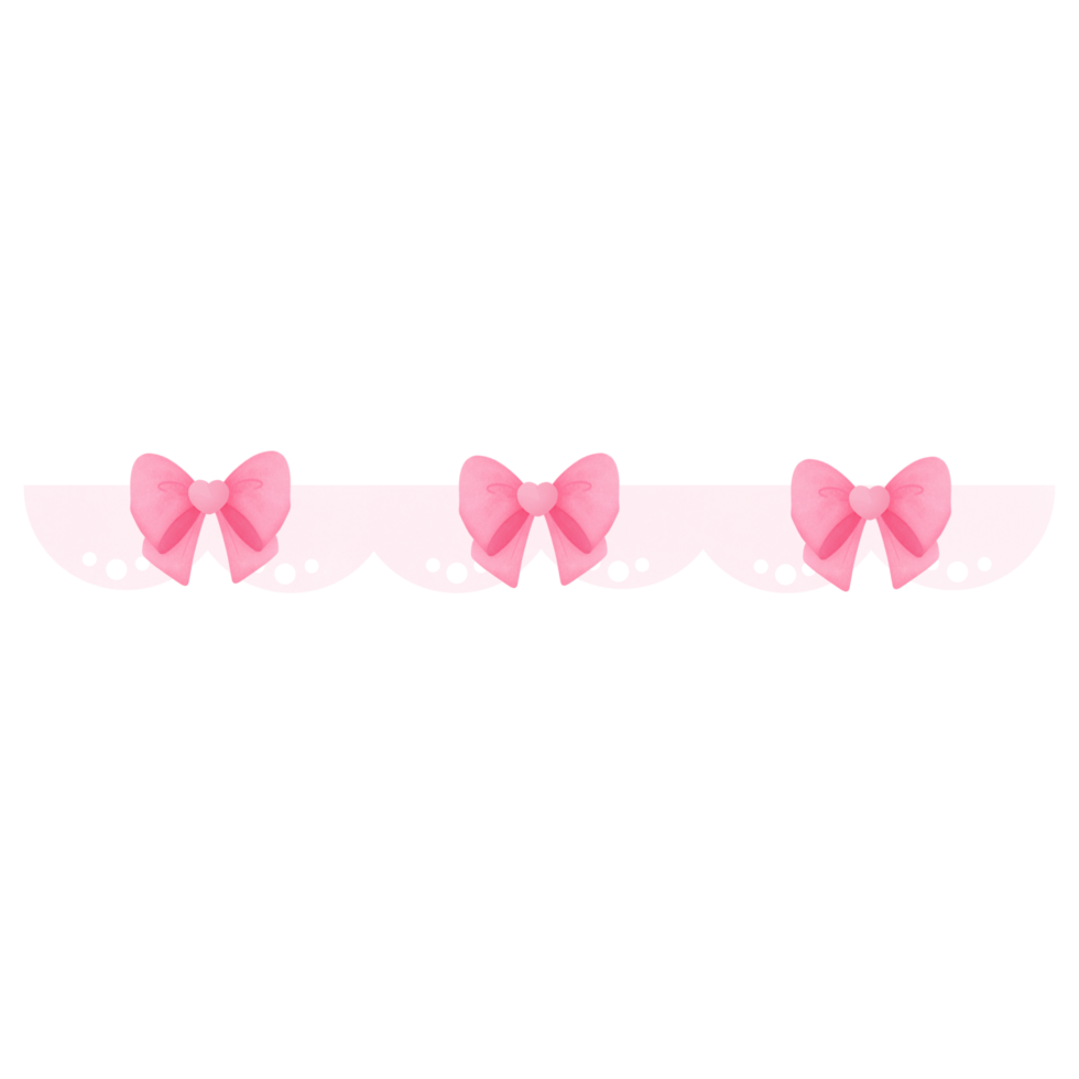 Valentine pink bow border, for decoration invitation and greetings png