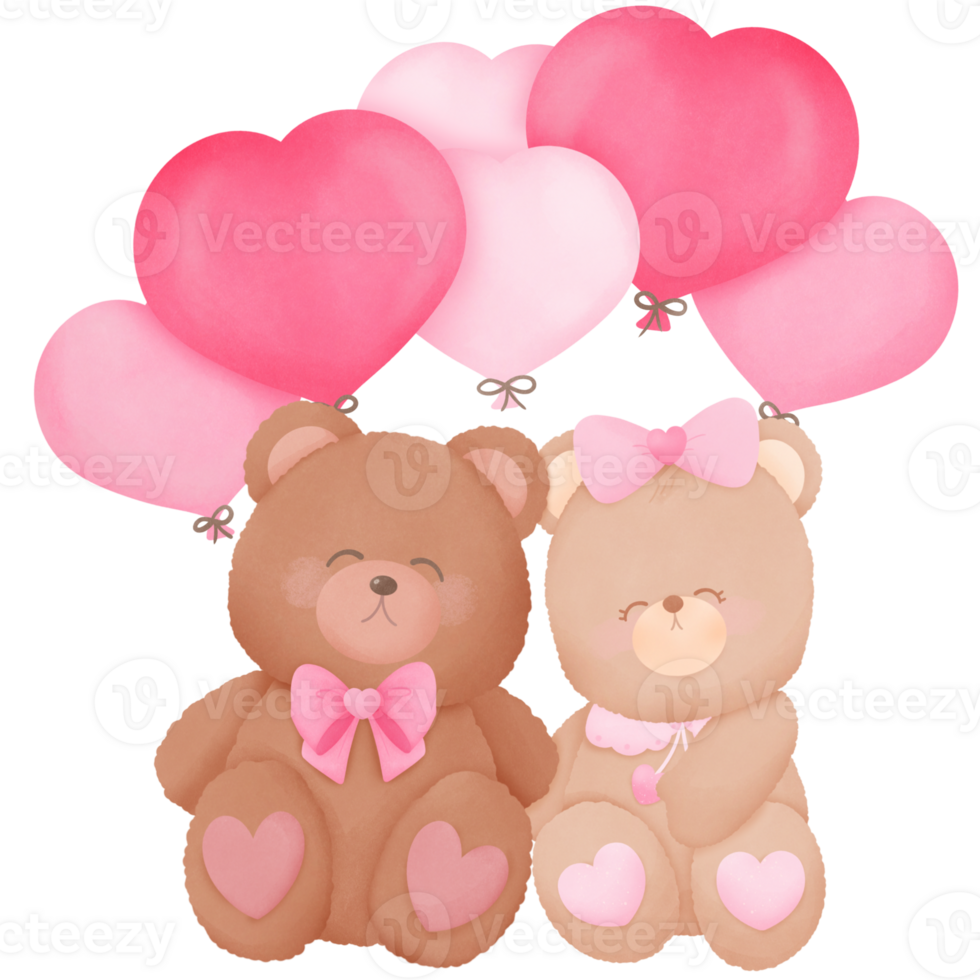 wazig Valentijn teddy beer, voor decoratie uitnodiging en groeten png