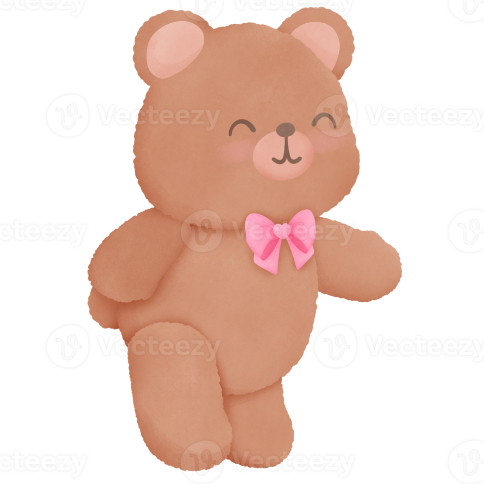 Fuzzy Valentine Teddy bear, for decoration invitation and greetings png
