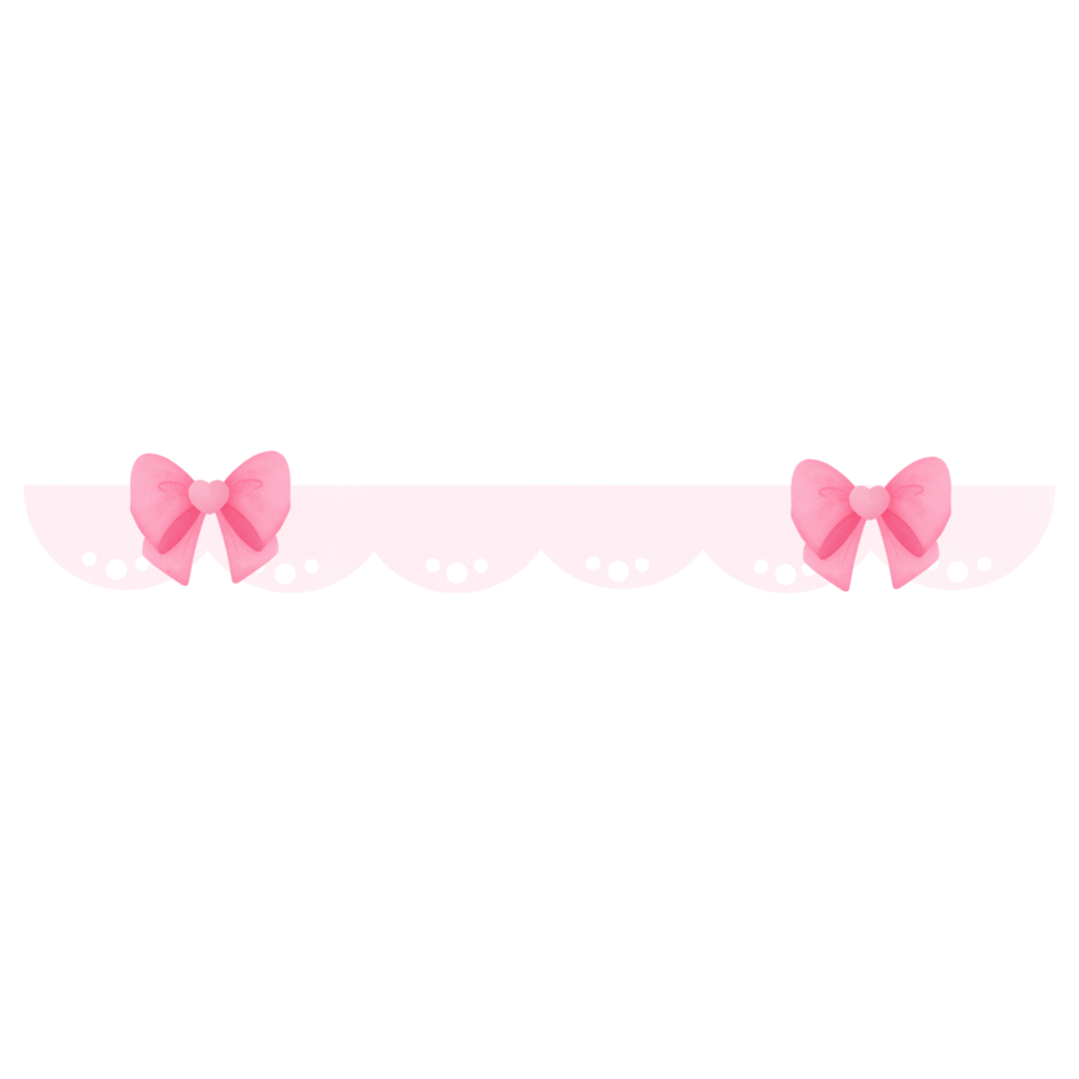Valentine pink bow border, for decoration invitation and greetings png