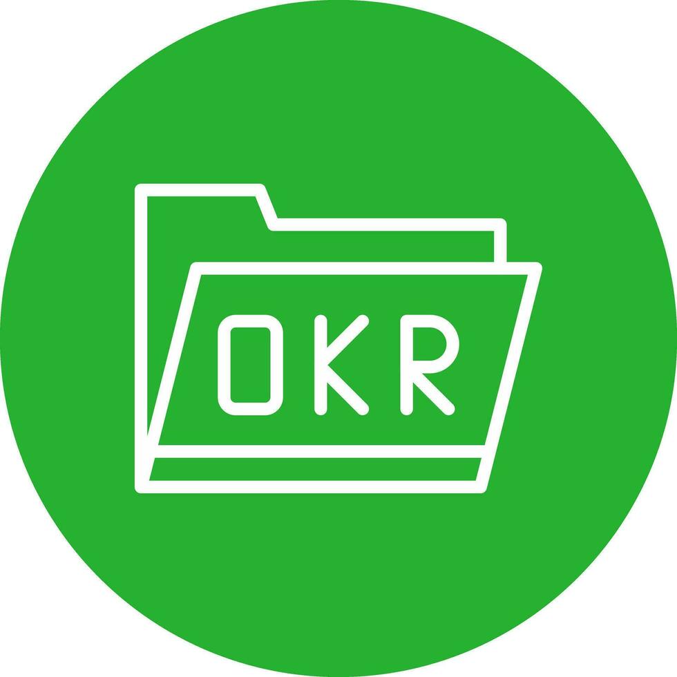 okr carpeta creativo icono diseño vector