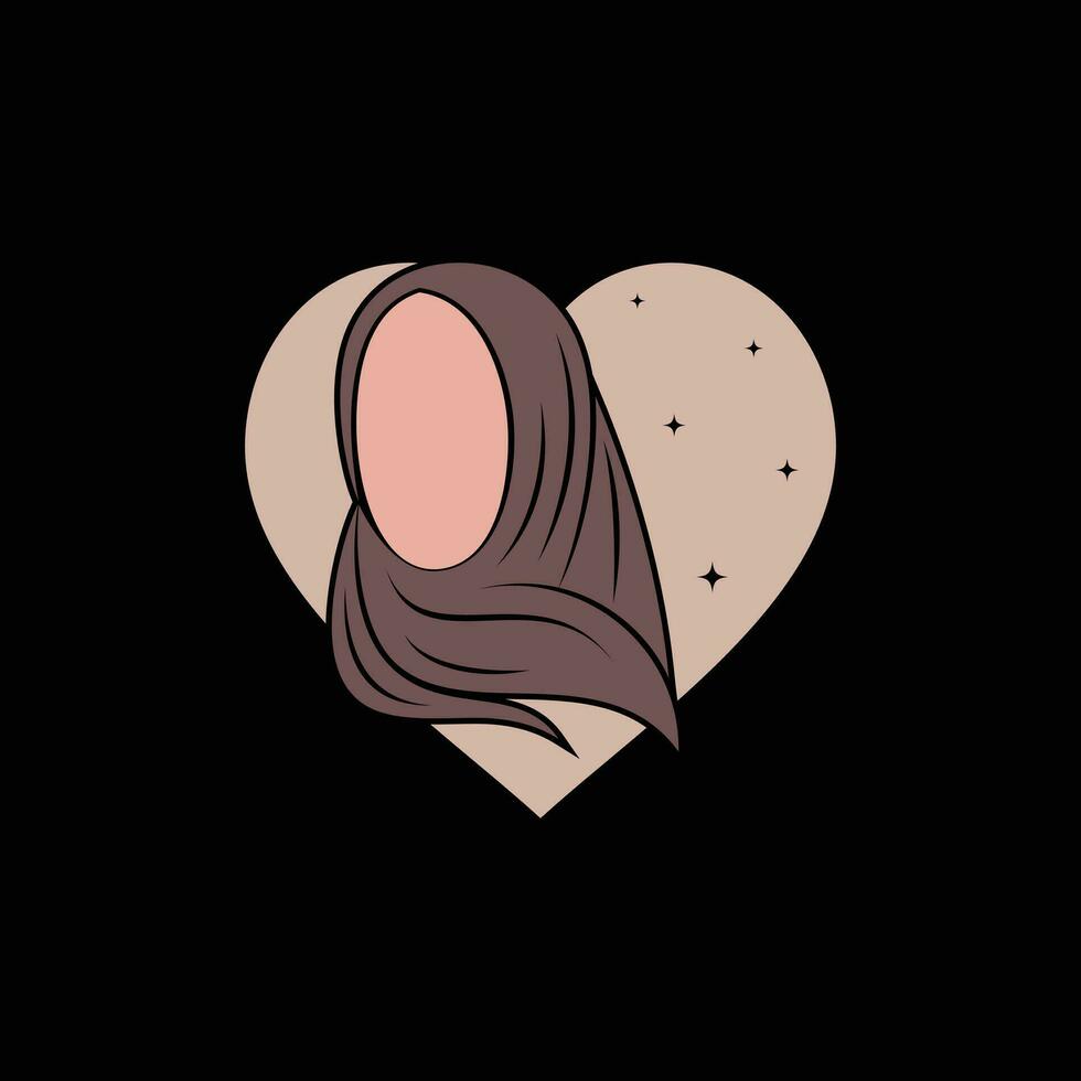 Hijab logo design template for muslim woman fashion with creative element concept vector