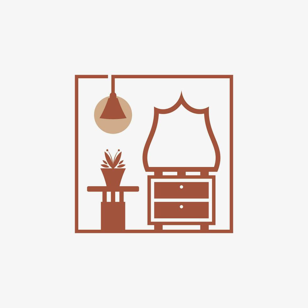 Minimalist furniture logo design vector for home interior with creative concept