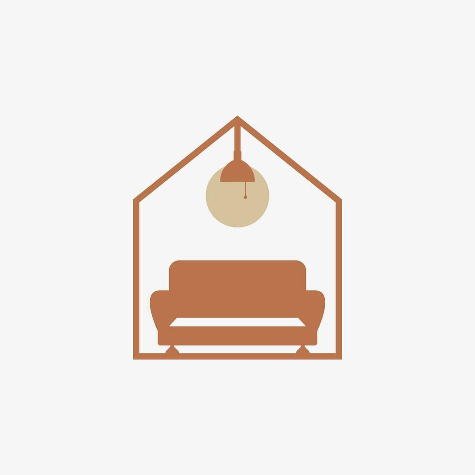 Minimalist furniture logo design vector for home interior with creative concept