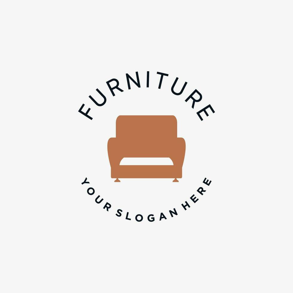 Minimalist furniture logo design vector for home interior with creative concept