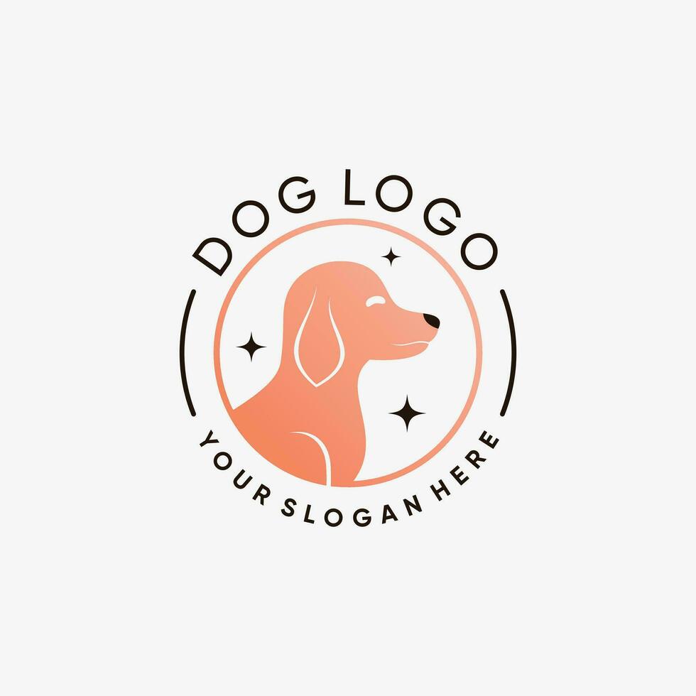 Dog logo design vector illustration with creative element concept