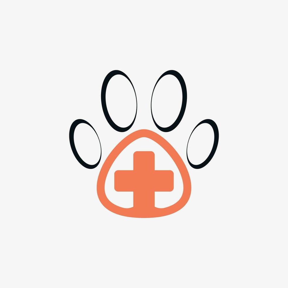 Pet clinic logo design with dog cat icon logo and creative element concept vector