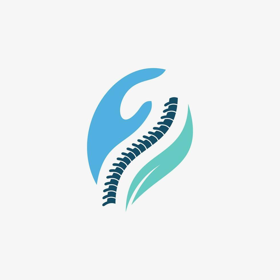 Chiropractic natural massage back pain and spinal icon logo design with creative concept vector