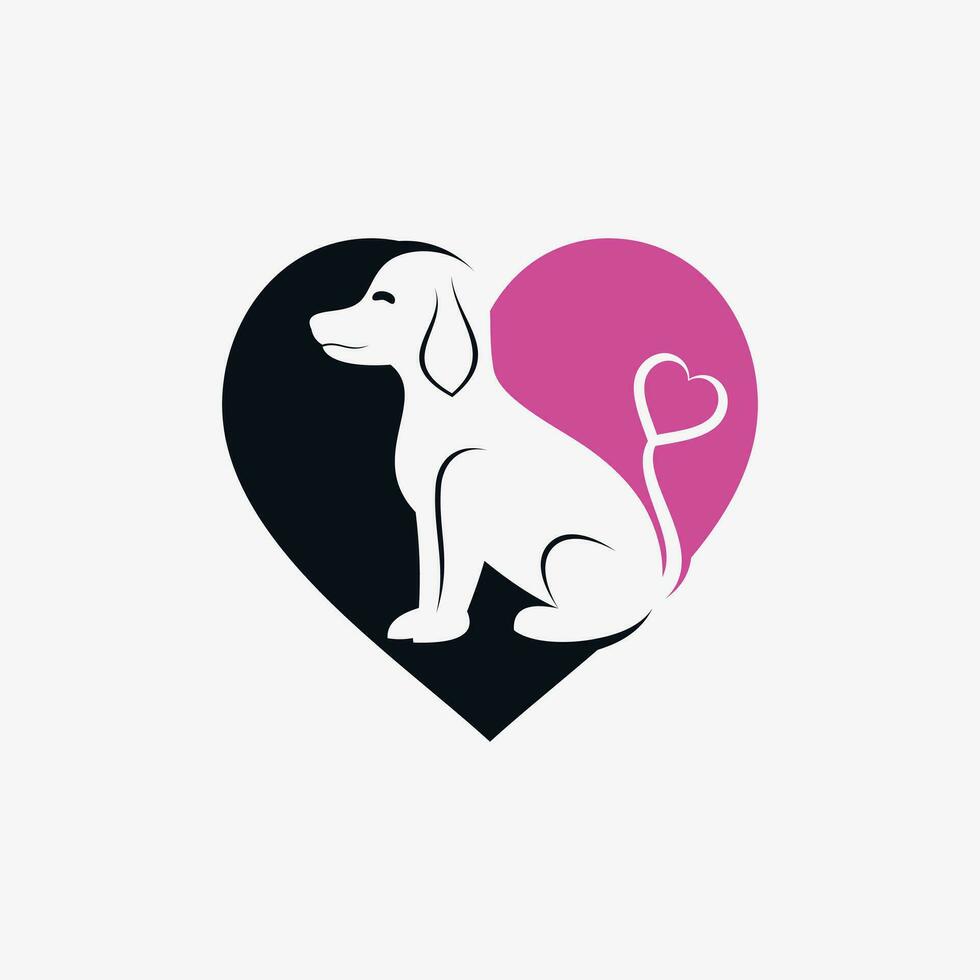Dog logo design vector illustration with creative element concept