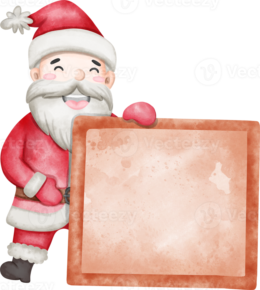 Santa claus with blank board sign 30778024 png