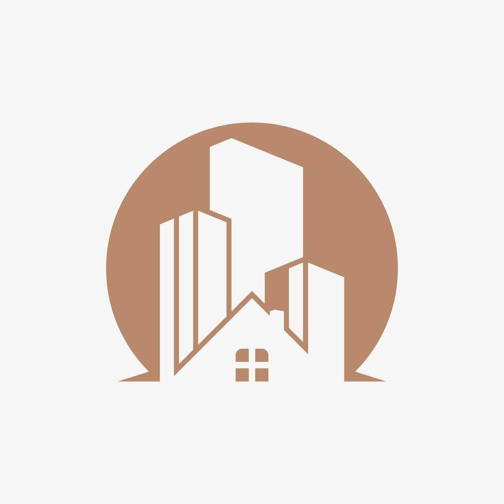 Real estate, home and building logo design vector with creative element concept