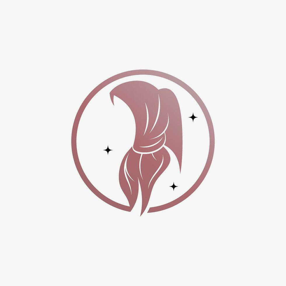 Hijab logo design template for muslim woman fashion with creative element concept vector