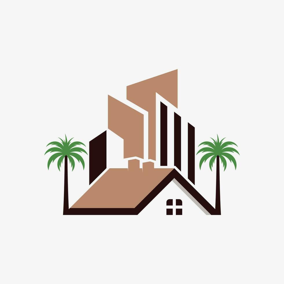 Real estate, home and building logo design vector with creative element concept