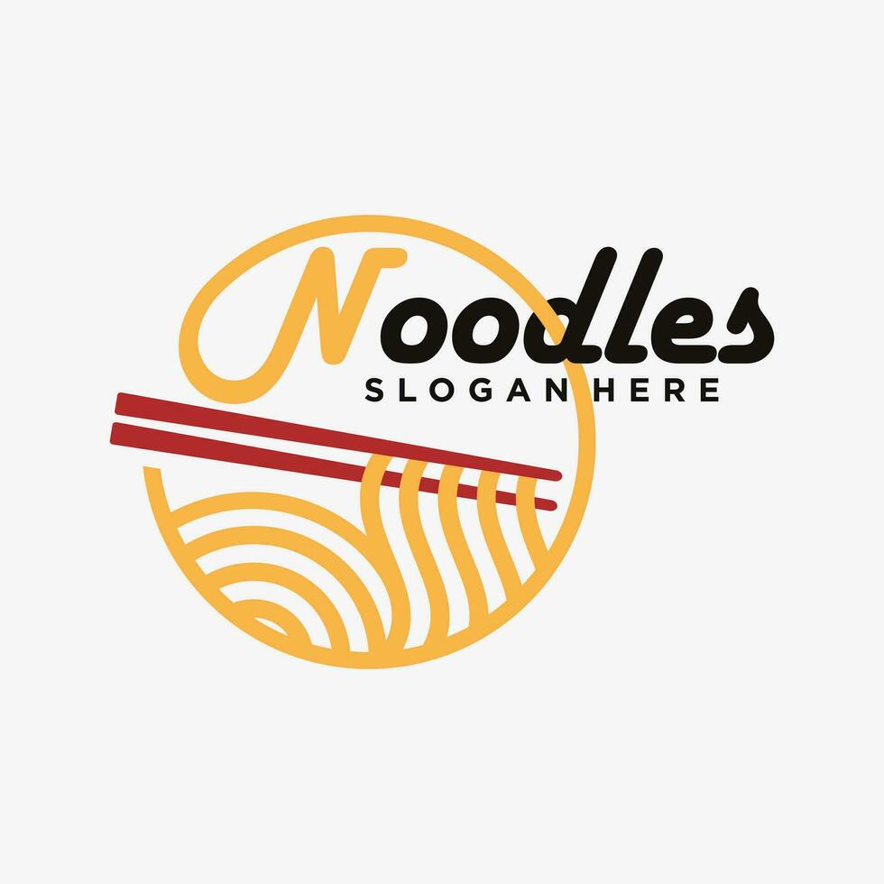 Noodles logo design template for ramen restaurant with creative element concept vector