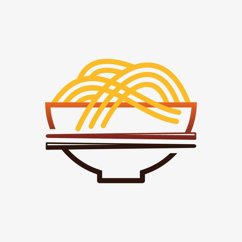 Noodles logo design template for ramen restaurant with creative element concept vector