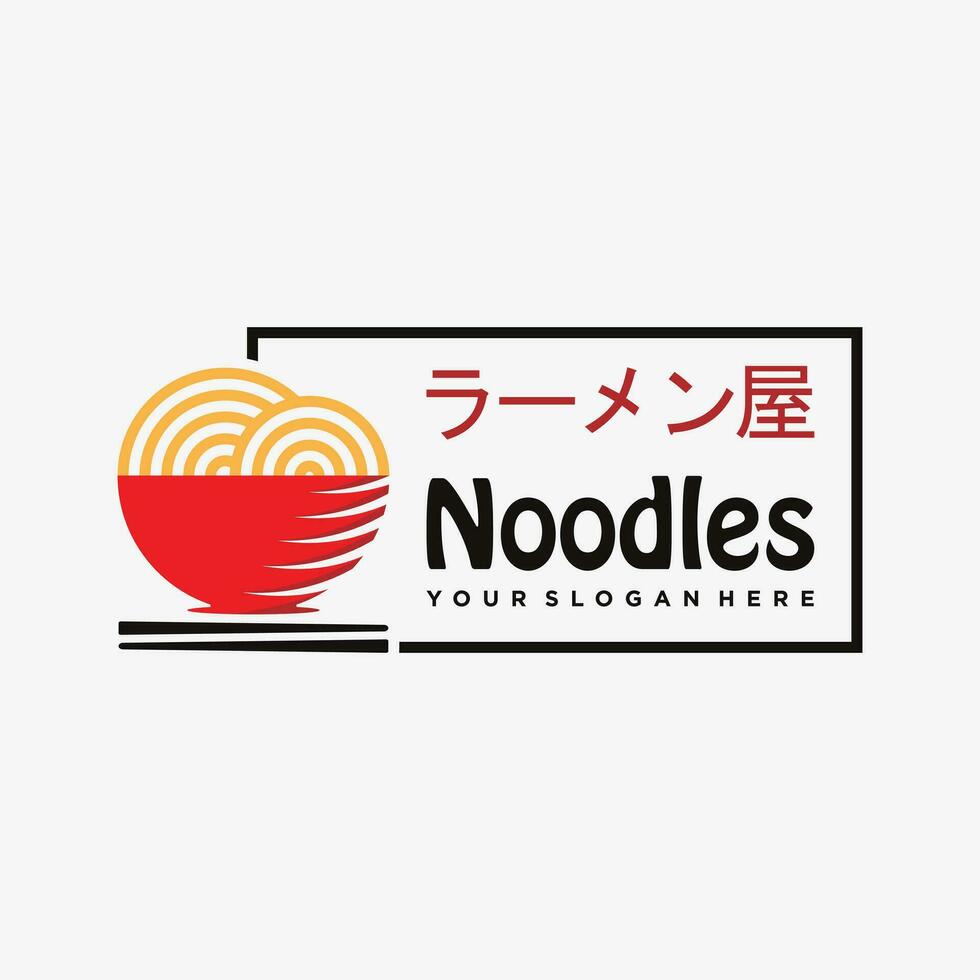 Noodles logo design template for ramen restaurant with creative element concept vector