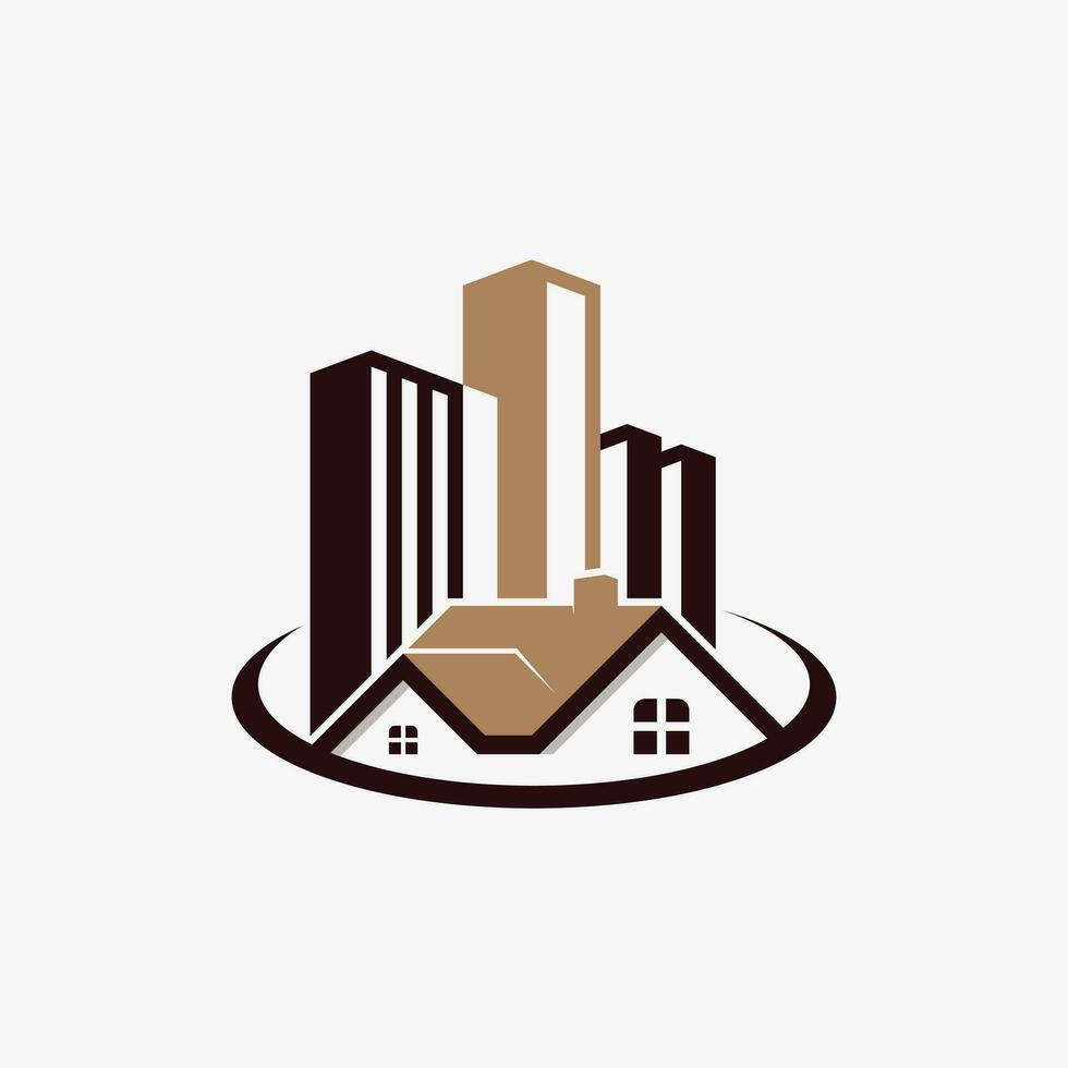 Real estate, home and building logo design vector with creative element concept