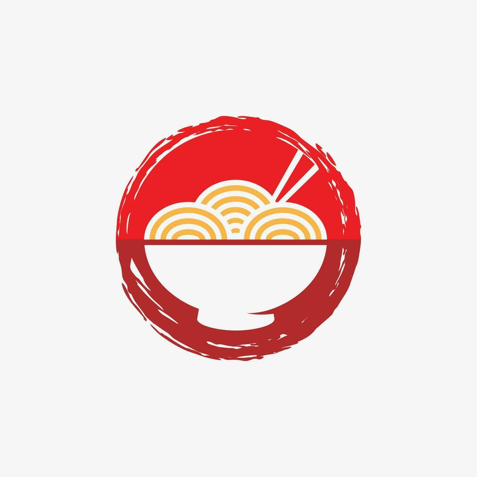Noodles logo design template for ramen restaurant with creative element concept vector
