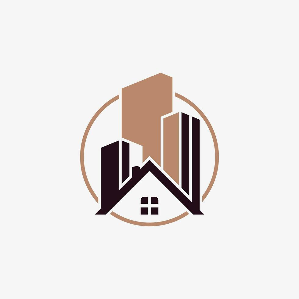 real bienes, hogar y edificio logo diseño vector con creativo elemento concepto