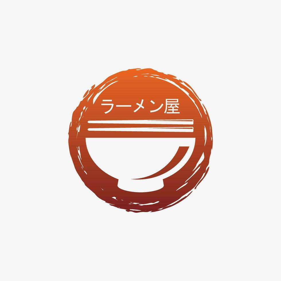 Noodles logo design template for ramen restaurant with creative element concept vector