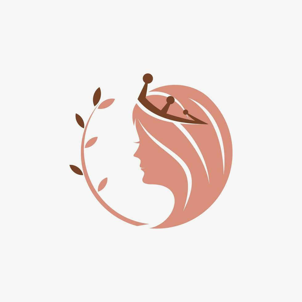 Beauty fashion logo design for woman salon with creative elements vector