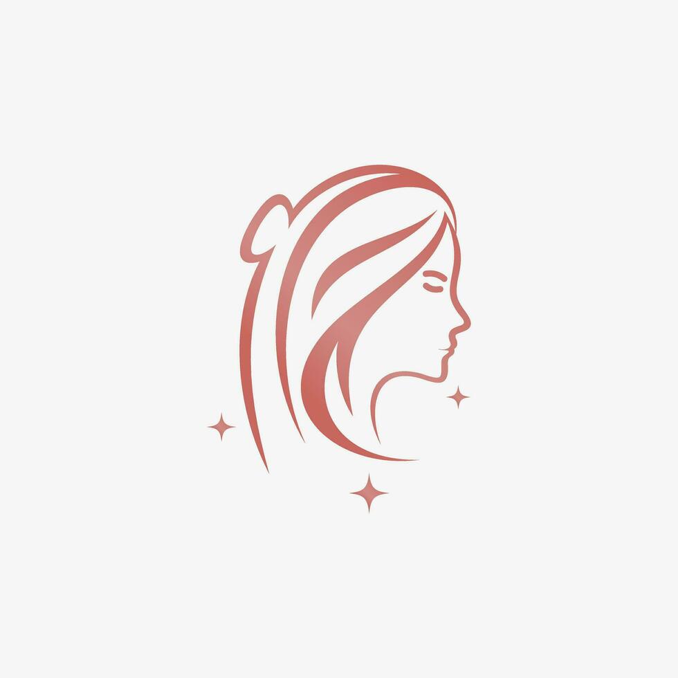 Beauty fashion logo design for woman salon with creative elements vector