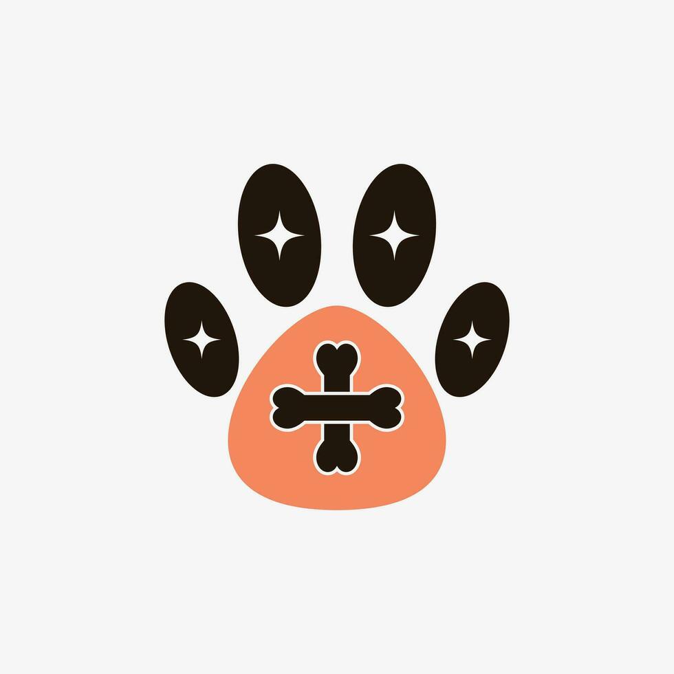 Pet clinic logo design with dog cat icon logo and creative element concept vector