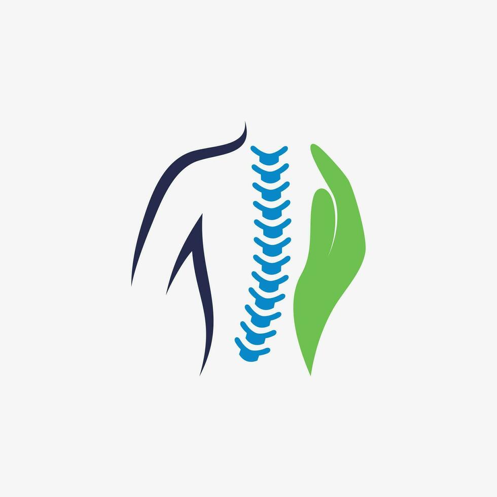 Chiropractic logo design vector spinal backbone icon logo with creative element concept